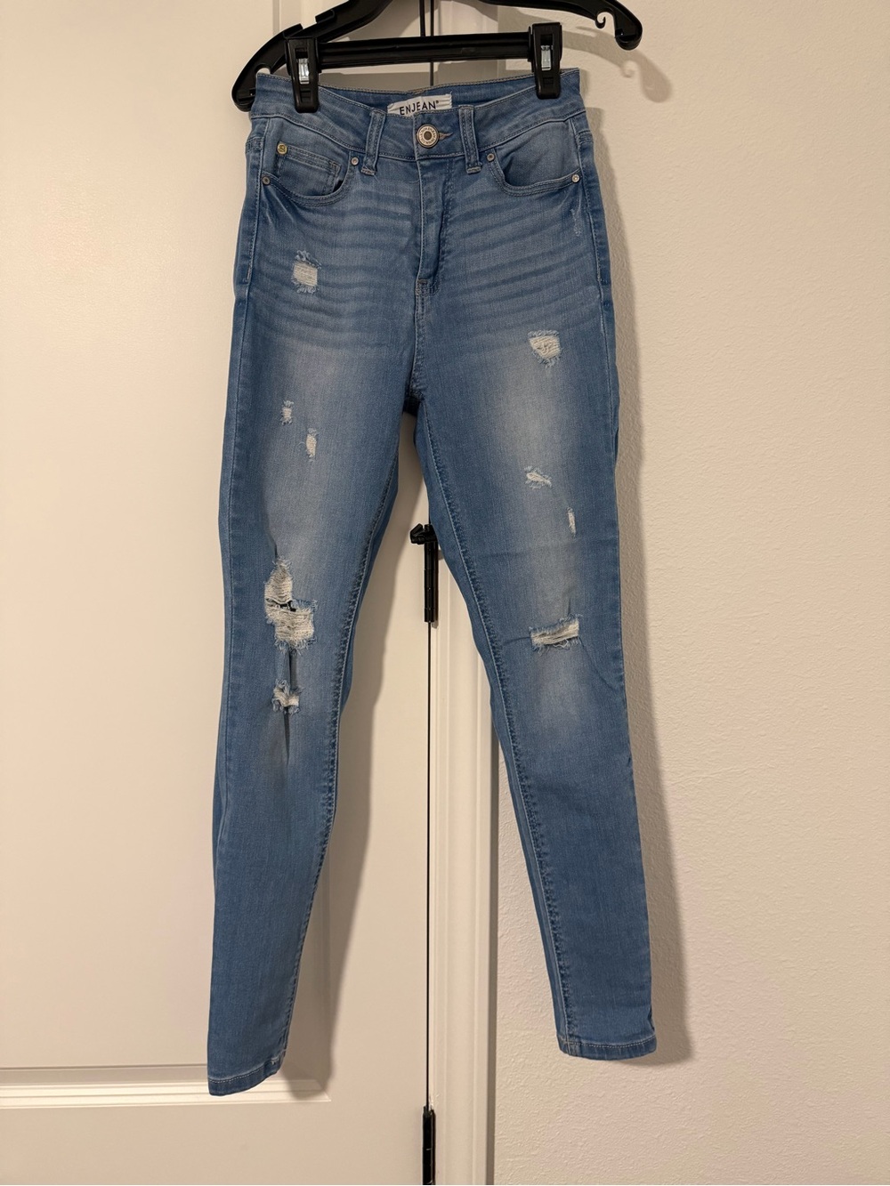 ENJEAN Light WASH Ripped High-Rise Skinny Jeans SIZE 1